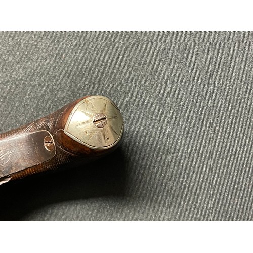 209 - Percussion cap pocket pistol with 55mm long barrel. Bore approx. 11mm. Lock is signed 