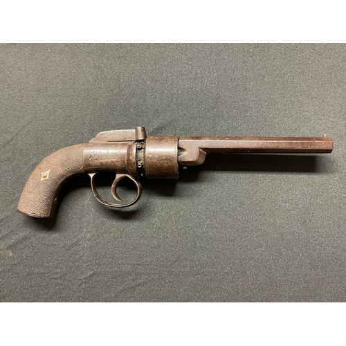 213 - Percussion Cap Revolver with 143mm long barrel. 6 shot cylinder. Bore approx. 9mm. No makers marks. ... 