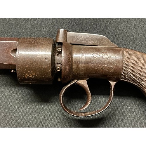 213 - Percussion Cap Revolver with 143mm long barrel. 6 shot cylinder. Bore approx. 9mm. No makers marks. ... 