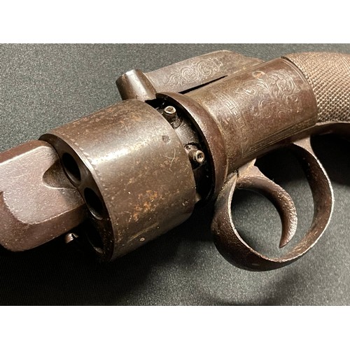 213 - Percussion Cap Revolver with 143mm long barrel. 6 shot cylinder. Bore approx. 9mm. No makers marks. ... 