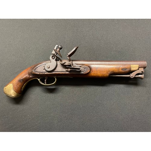 214 - Tower New Land Pattern 65 Bore Flintlock holster pistol. 220mm long barrel with Proof marks. Lock is... 