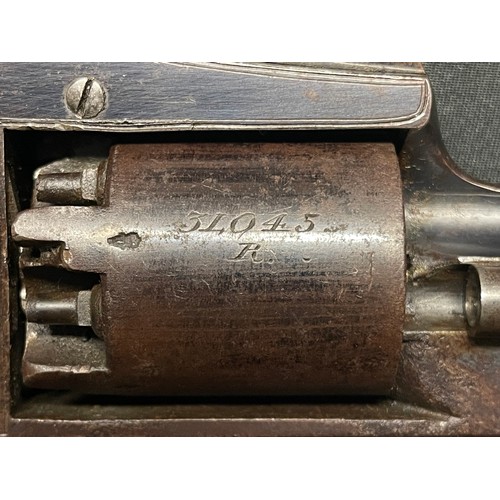 218 - Cased Beaumont Adams Double Action 54 Bore Percussion Cap Revolver serial number B15381. Adams Paten... 