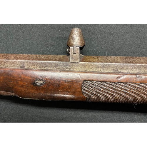 221 - 14 Bore Belgian Percussion sporting rifle. 127cm in overall length with octagonal twist barrel 775mm... 