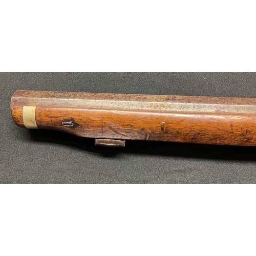 221 - 14 Bore Belgian Percussion sporting rifle. 127cm in overall length with octagonal twist barrel 775mm... 