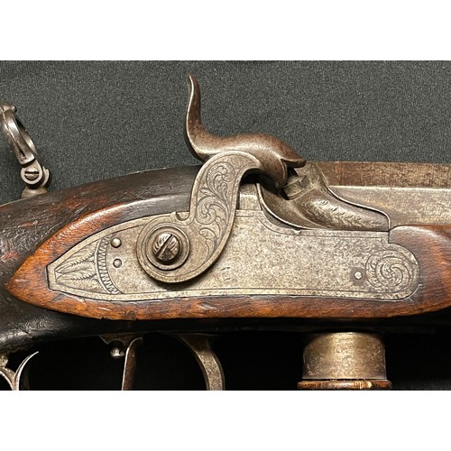 221 - 14 Bore Belgian Percussion sporting rifle. 127cm in overall length with octagonal twist barrel 775mm... 