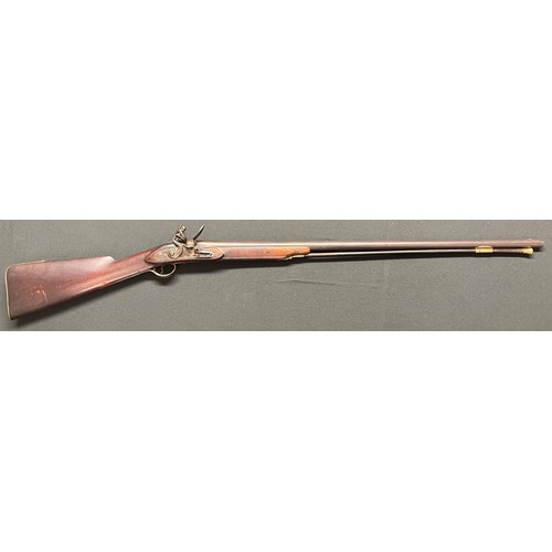 224 - Flintlock Musket with 800mm long barrel. Bore approx. 17mm. Working order. Lock will hold at both fu... 