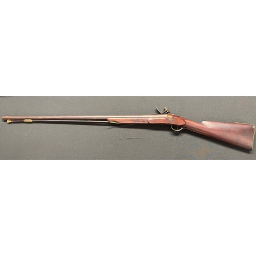 224 - Flintlock Musket with 800mm long barrel. Bore approx. 17mm. Working order. Lock will hold at both fu... 