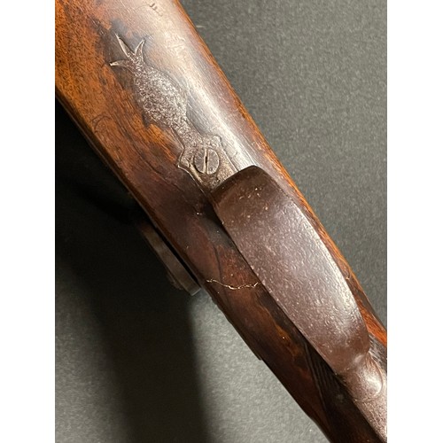 225 - Percussion Cap Musket with 800mm long barrel. Bore approx. 19mm. Lock is signed 