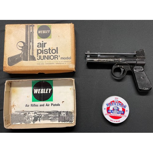 242 - Webley Junior .177 cal Air Pistol in original box. 155mm long barrel. Overall length 195mm. Numbered... 