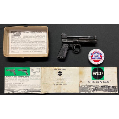 242 - Webley Junior .177 cal Air Pistol in original box. 155mm long barrel. Overall length 195mm. Numbered... 