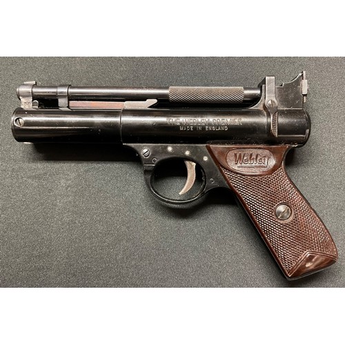 243 - Webley Premier .22 cal Air Pistol in original box. 176mm long barrel. Overall length 210mm. Numbered... 