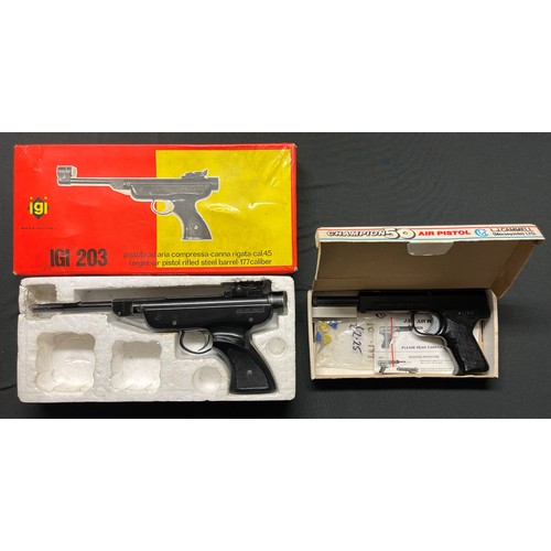 245 - IGO .177 cal Air Pistol serial number 012538. Working order. 185mm long barrel. Overall length 350mm... 