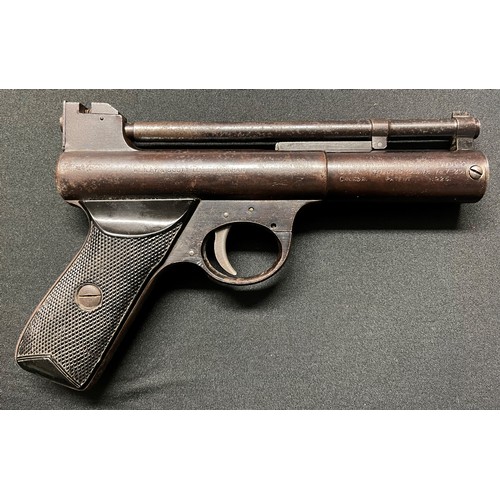 248 - Webley MKI .22 cal Air Pistol serial number 56205. 165mm long barrel. Overall length 210mm. Numbered... 