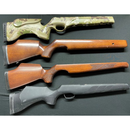 252 - Four Air Rifles Stocks including BSA with Multicam finish, two wooden, one black ABS (4)