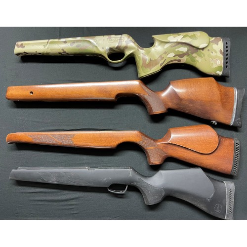 252 - Four Air Rifles Stocks including BSA with Multicam finish, two wooden, one black ABS (4)