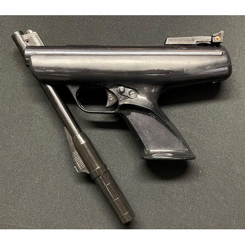 289 - BSA Scorpion .22 cal Air Pistol serial number RB54097. Fitted with moderator. Working order. 200mm l... 