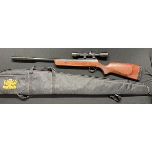 295 - Parker Hale .22 cal Striker Air Rifle. Serial number 0239. 250mm long barrel. Fitted with a Moderato... 