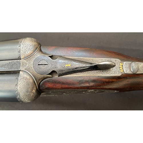 305 - Rosson & Son 12 Bore Side by Side Shotgun serial number 29262. 712mm long barrels. Receiver and fore... 