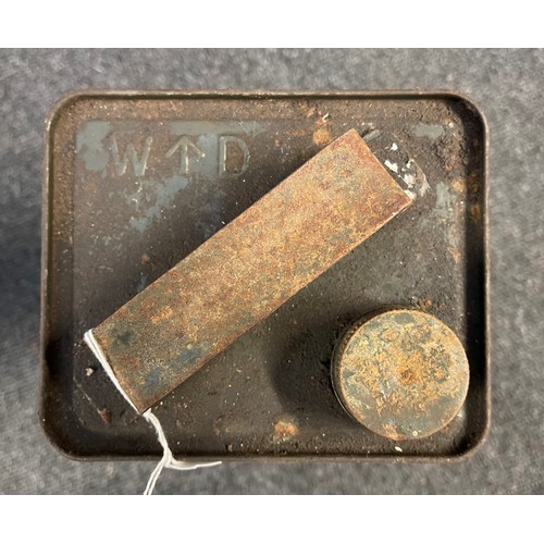 130 - WW2 US Army Jerrycan, 1942 dated, filler cap has been modified with the addition of a pre war Britis... 