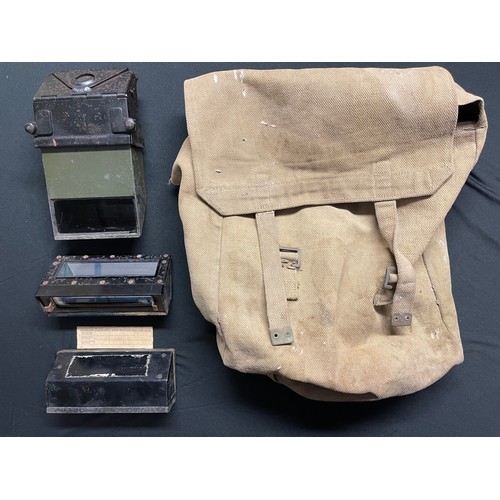 131 - WW2 and post war British Militaria collection comprising of : Army Respirator complete in gas mask b... 