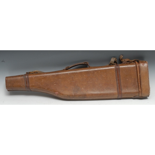 5391 - Shooting - an early 20th century tan leather shoulder of mutton gun case, 71cm long