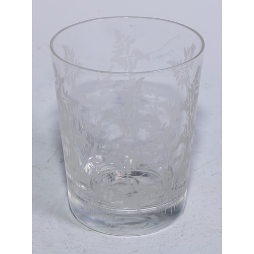 5290 - Capital Punishment & The Macabre - a tapered cylindrical glass tumbler, The Last Drop, etched with l... 