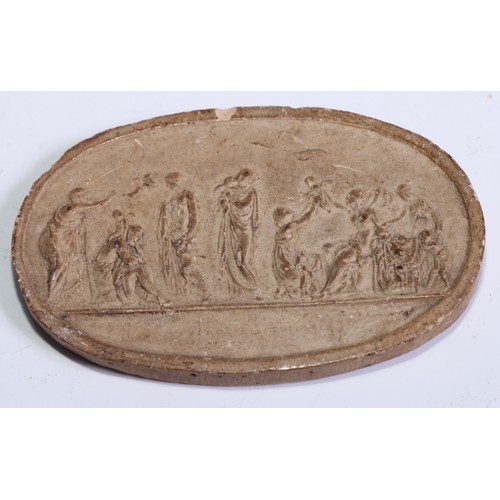 5088 - A collection of Grand Tour plaster intaglio impressions, the largest 8cm x 6cm (6)