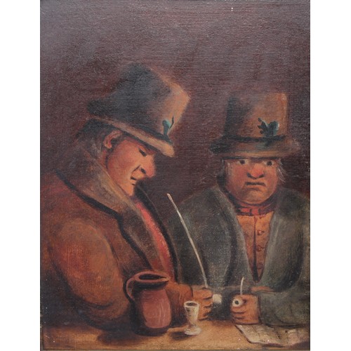 5308 - English Naive School (19th century)
A pair, Gentlemen in a Tavern with Pipes and Ale
oil on board, 1... 