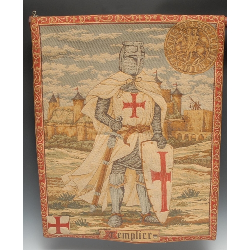 5342 - Interior Decoration - a Medieval style tapestry, Templier (Knight Templar), Flemish Tapestries label... 