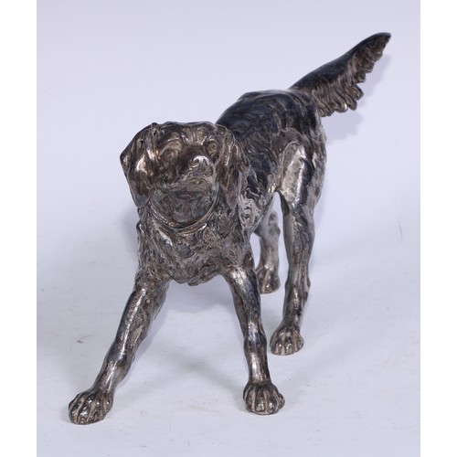 5121 - A large Art Deco period table cigarette lighter, in the manner of WMF as a retriever dog, the head a... 