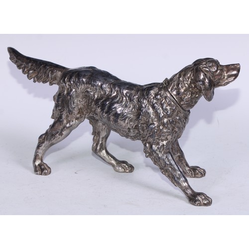 5121 - A large Art Deco period table cigarette lighter, in the manner of WMF as a retriever dog, the head a... 