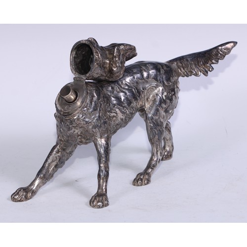 5121 - A large Art Deco period table cigarette lighter, in the manner of WMF as a retriever dog, the head a... 