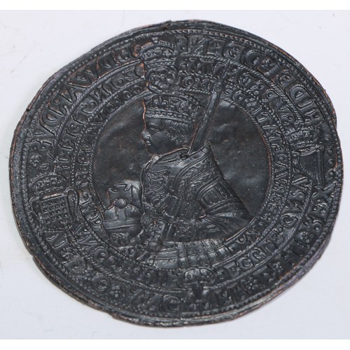 5087 - A collection of antiquarian's copper facsimile roundels, each embossed after medieval and later seal... 