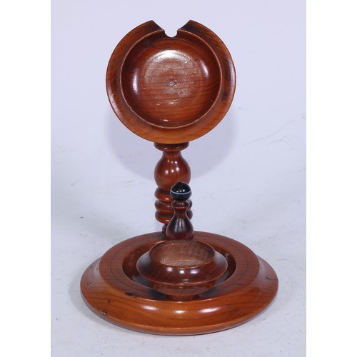 5411 - Treen - a Victorian turned cedar pocket watch stand, by Hogarth & Hayes, Pencil and Cedar Goods Manu... 