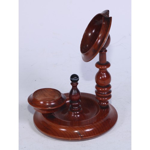 5411 - Treen - a Victorian turned cedar pocket watch stand, by Hogarth & Hayes, Pencil and Cedar Goods Manu... 