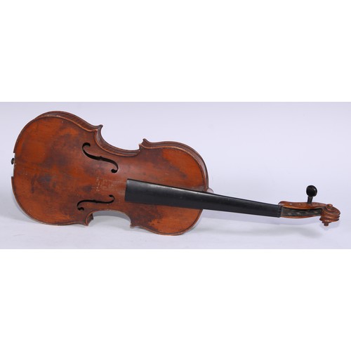 5417 - A violin, by E R Schmidt & Co, the one-piece back 35.5cm long excluding button, paper label printed ... 