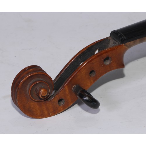 5417 - A violin, by E R Schmidt & Co, the one-piece back 35.5cm long excluding button, paper label printed ... 