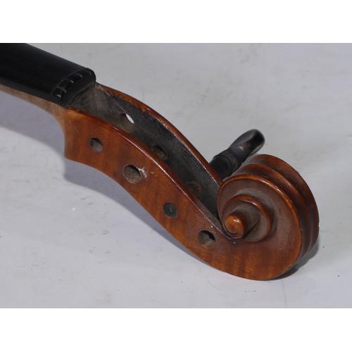 5417 - A violin, by E R Schmidt & Co, the one-piece back 35.5cm long excluding button, paper label printed ... 