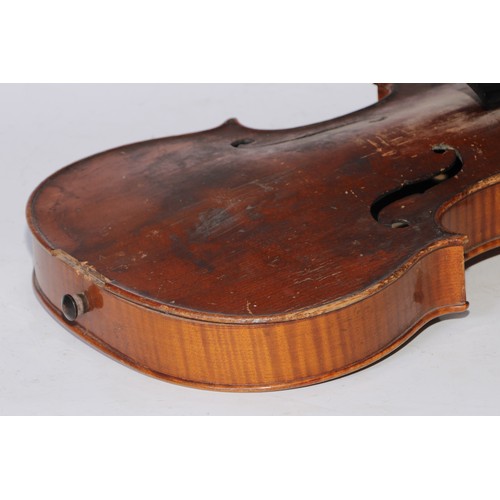 5417 - A violin, by E R Schmidt & Co, the one-piece back 35.5cm long excluding button, paper label printed ... 