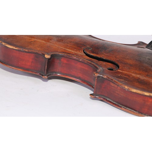 5225 - A violin, the two-piece back 36cm long excluding button, outlined throughout with purfling, 60cm lon... 