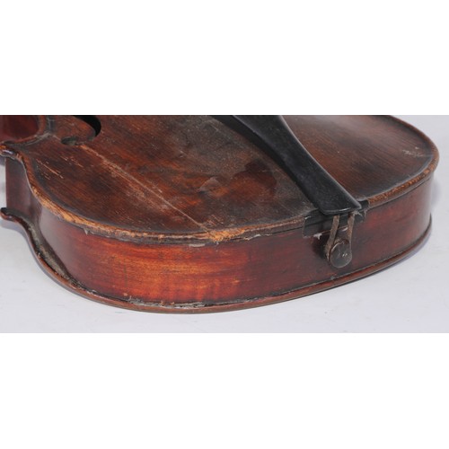 5225 - A violin, the two-piece back 36cm long excluding button, outlined throughout with purfling, 60cm lon... 