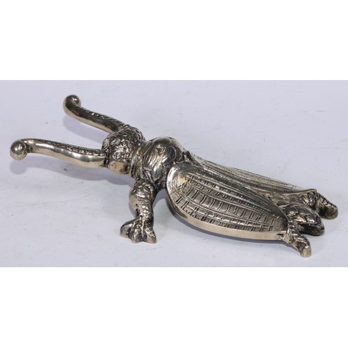 5133 - A late Victorian novelty country house boot pull, cast as a beetle, 29cm long, c.1900