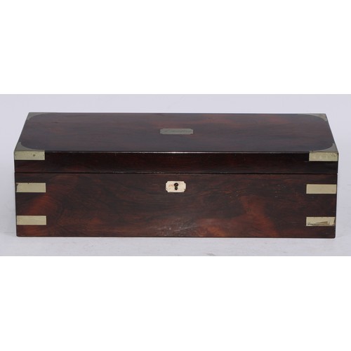 5128 - A large Victorian rosewood draughtsman's box, hinged cover enclosing a fitted interior with a compre... 