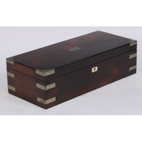 5128 - A large Victorian rosewood draughtsman's box, hinged cover enclosing a fitted interior with a compre... 