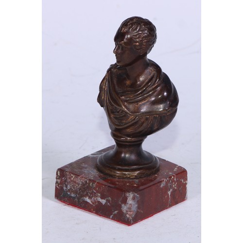 5395 - The Cult of Byron and Byronmania - a 19th century bronze cabinet portrait bust, of George Gordon Byr... 