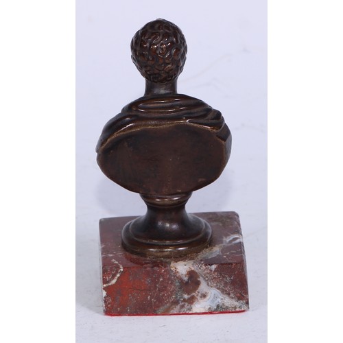 5395 - The Cult of Byron and Byronmania - a 19th century bronze cabinet portrait bust, of George Gordon Byr... 