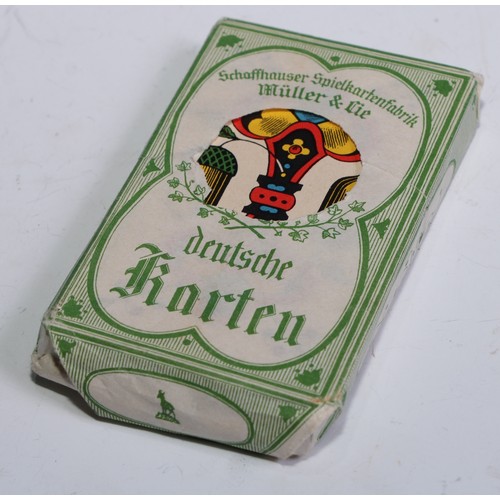 5385 - Playing Cards - a pack of early 20th century Deutsche Karten, by Muller & Cie, Schaffhauser Spielkar... 