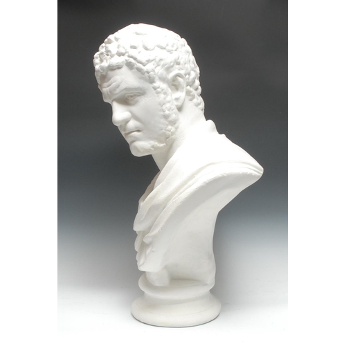 5195 - A plaster library bust, of Roman Emperor Caracalla [born Lucius Septimius Bassianus, later Marcus Au... 