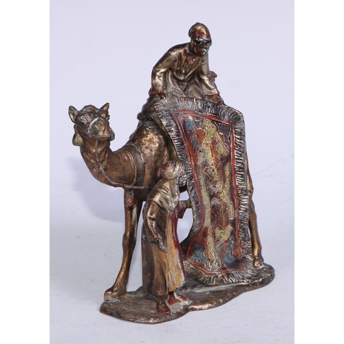 5252 - An early 20th century Austrian cold painted metal table lighter, cast in the Orientalist taste as an... 