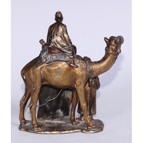 5252 - An early 20th century Austrian cold painted metal table lighter, cast in the Orientalist taste as an... 